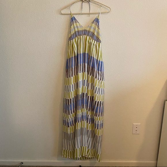 Massimo Dutti | Blue Green Patterned Maxi Dress NWT Size 4 - Picture 2 of 6